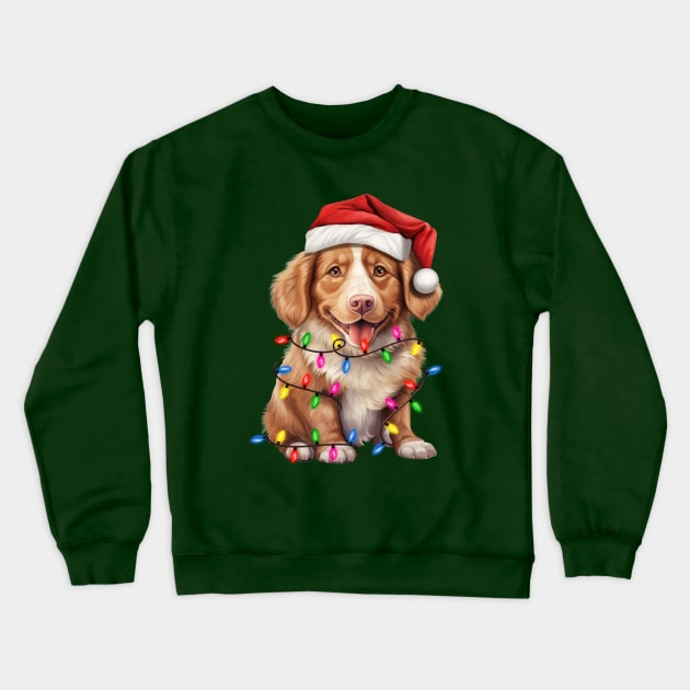 Christmas Dog Nova Scotia Duck Tolling Retriever Crewneck Sweatshirt by Astramaze